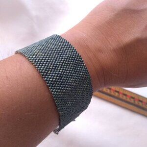 Green Beaded Vintage Bracelet Jewelry Woman Man Child Kid Accessories Antique